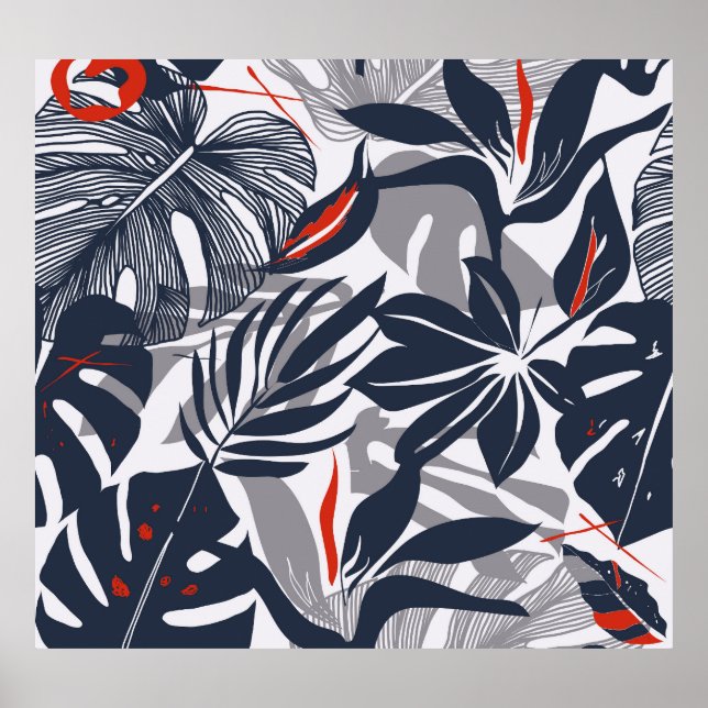 Jungle Plants: Floral Organic Seamless Poster (Front)
