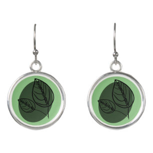 Jungle Prayer Plants Calathea Botanical Earrings
