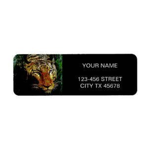 jungle predator wildlife safari animal wild tiger label