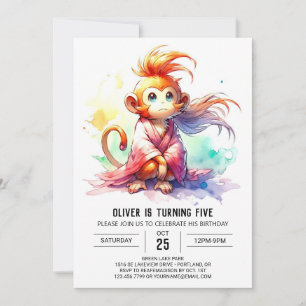 Jungle Printable Monkey Birthday Invitation