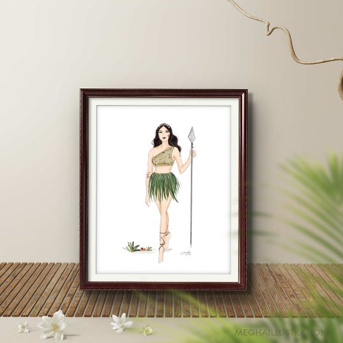 Jungle queen fashion illustration poster