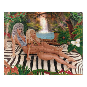 JUNGLE QUEENS CATFIGHT JIGSAW PUZZLE