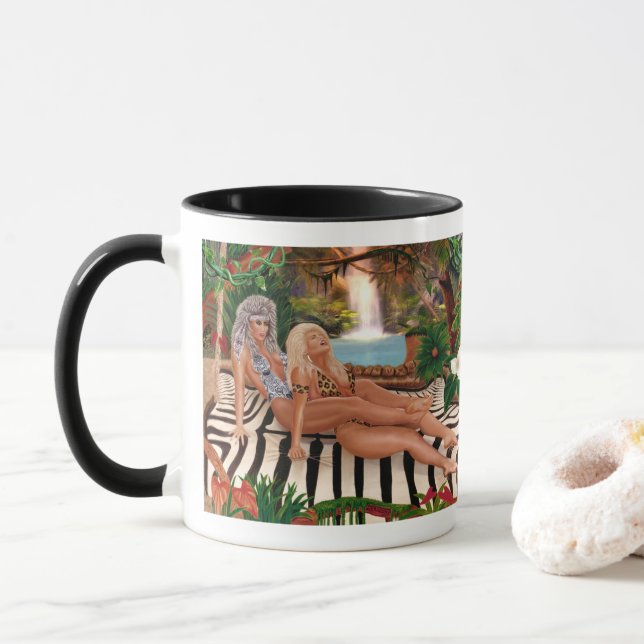 JUNGLE QUEENS CATFIGHT MUG (With Donut)