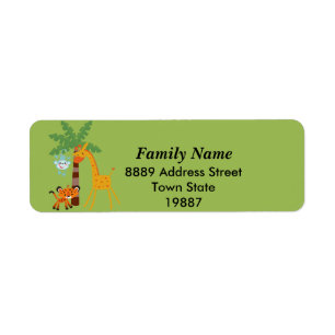 Jungle return Address Sticker
