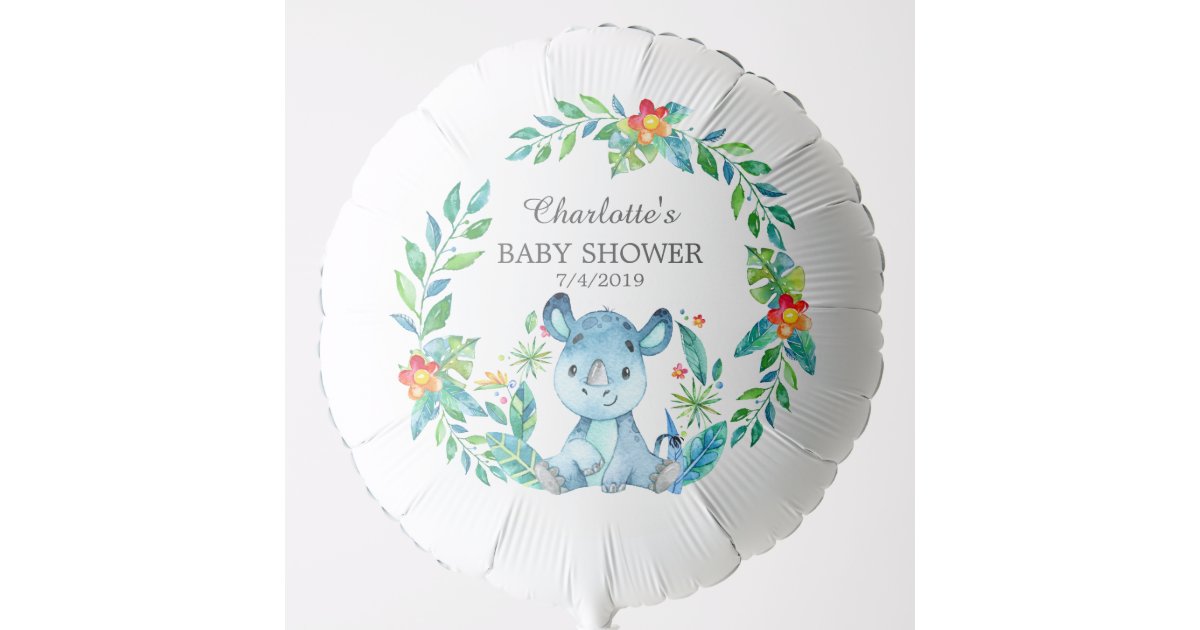 Jungle Rhino Baby Shower Balloon