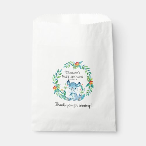 Jungle Rhino Baby Shower Favor Bags