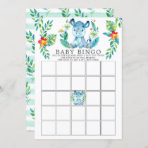 Jungle Rhino BINGO Baby Shower Game Invitation