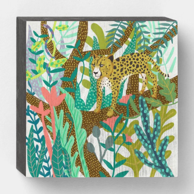 Jungle Roar - Cheetah Wooden Box Sign (Front Horizontal)