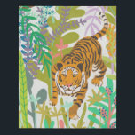 Jungle Roar - Tiger Faux Canvas Print<br><div class="desc">Jungle Roar II by Chariklia Zarris. Features a cute roaring tiger amongst jungle greenery. | 140724GG</div>