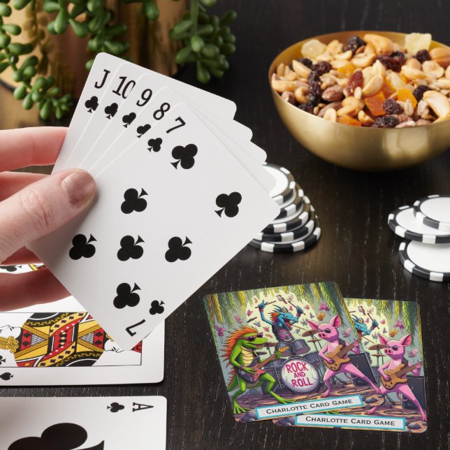 Jungle Rock Band Monogram Go Fish Game Poker Cards (In Situ)