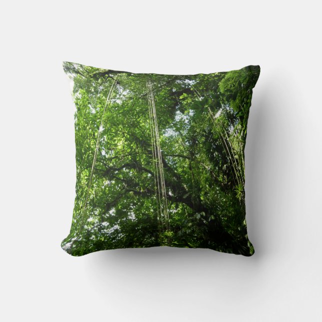 Jungle Ropes Rainforest Photography Throw Pillow (Front)