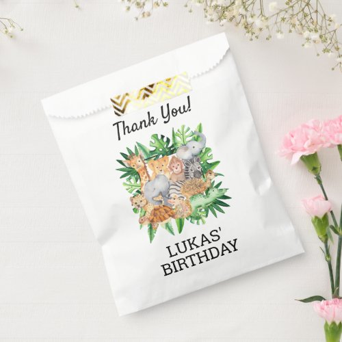 Jungle Safari 1st Birthday Party Thank You  Favor Bag