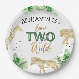 Jungle Safari 2nd birthday Paper Plates