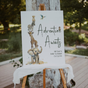 Jungle Safari Adventure Awaits Welcome Baby Shower Foam Board