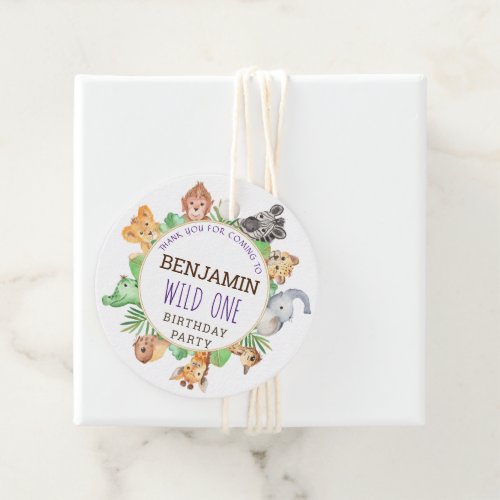 Jungle Safari Animal 1st Birthday Party Thank You Favor Tags