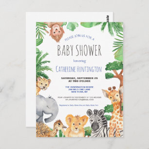 Jungle Safari Animal Baby Shower Books for Baby Postcard
