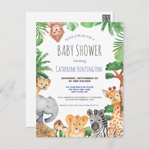 Jungle Safari Animal Baby Shower Books for Baby Postcard