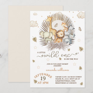 Jungle Safari Animal Baby Shower Invitation