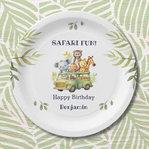 Jungle Safari Animal Kids Birthday Paper Plates