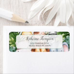 Jungle Safari Animals Address Label