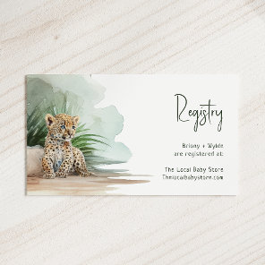 Jungle Safari Animals Baby Registry Enclosure Card