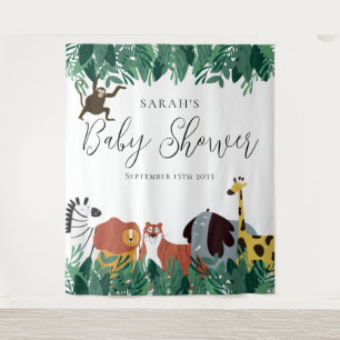 Jungle Safari Animals Baby Shower Backdrop