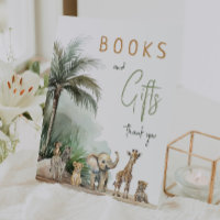 Jungle Safari Animals Baby Shower Books and Gifts