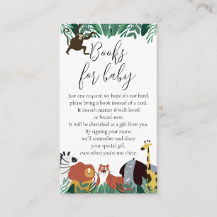 Jungle Safari Animals Baby Shower Books For Baby Enclosure Card
