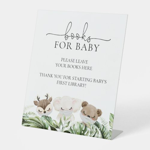 Jungle Safari Animals Baby Shower Books For Baby P Pedestal Sign - Jungle Safari Animals Gender Neutral, Boy Baby Shower Books For Baby Sign  features watercolor baby safari animals withs masks and jungle greenery.
You can edit/personalize whole Template.
If you need any help or matching products, please contact me. I am happy to create the most beautiful personalized products for you!