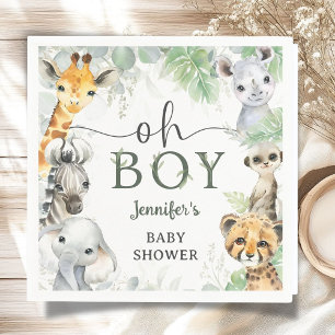 Jungle Safari Animals Baby Shower Boy Baby Shower Napkins