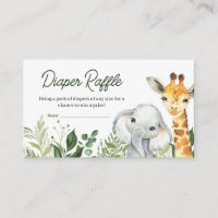 Jungle Safari Animals Baby Shower Diaper Raffle