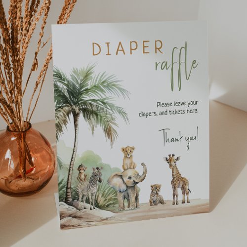 Jungle Safari Animals Baby Shower Diaper Raffle