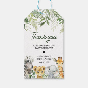 Jungle Safari Animals Baby Shower Favor Tags