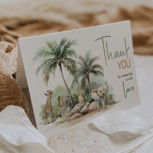 Jungle Safari Animals Baby Shower Folded