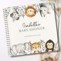 Jungle Safari Animals Baby Shower Guest Book
