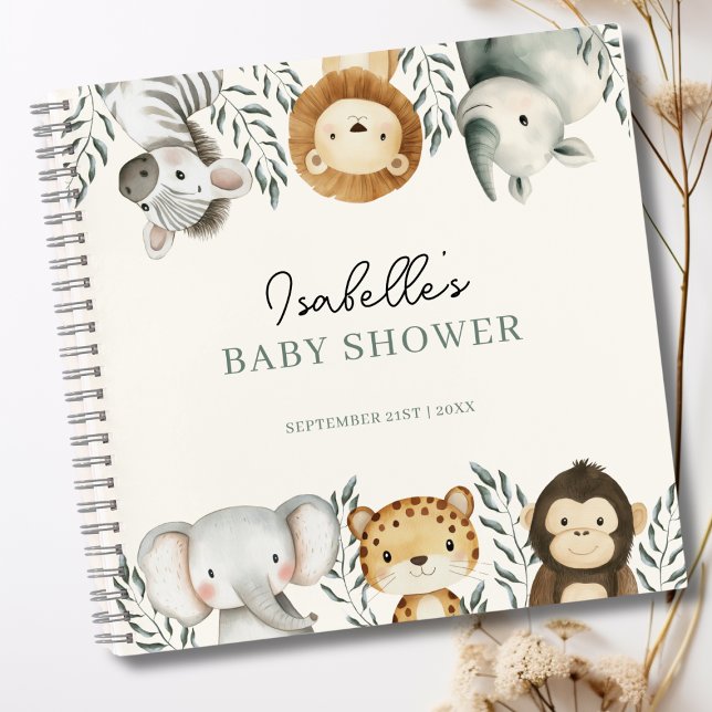 Jungle Safari Animals Baby Shower Guest Book (Creator Uploaded)