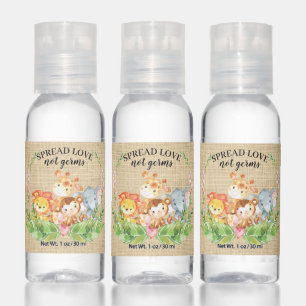 Jungle Safari Animals Baby Shower Hand Sanitizer