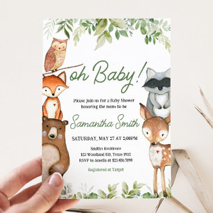 Jungle Safari Animals Baby Shower Invitation