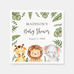 Jungle Safari Animals Baby Shower Napkins