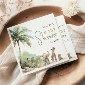 Jungle Safari Animals Baby Shower Napkins