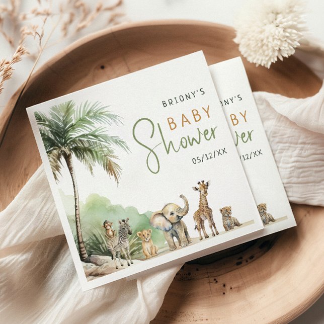 Jungle Safari Animals Baby Shower Napkins (Creator Uploaded)