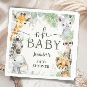 Jungle Safari Animals Baby Shower Oh Baby Napkins