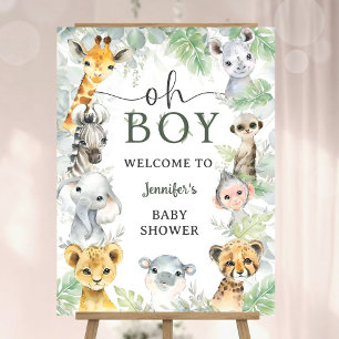 Jungle Safari Animals Baby Shower Oh Boy Welcome Foam Board