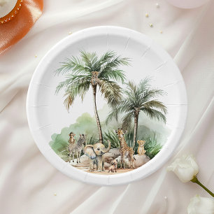 Jungle Safari Animals Baby Shower Paper Plates