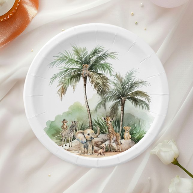 Jungle Safari Animals Baby Shower Paper Plates (Creator Uploaded)