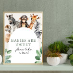 Jungle Safari Animals Baby Shower Take a Treat Poster<br><div class="desc">Jungle Safari Animals Baby Shower Take a Treat Poster</div>