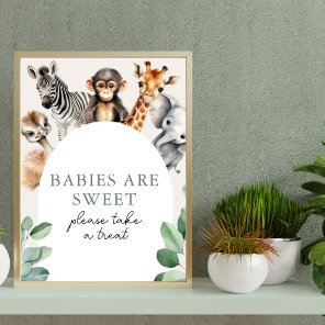 Jungle Safari Animals Baby Shower Take a Treat Poster