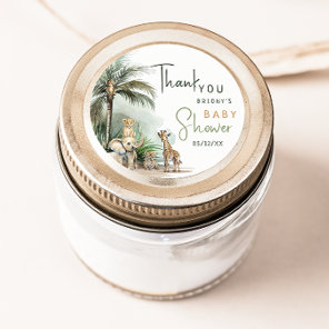 Jungle Safari Animals Baby Shower Thank You Favor Classic Round Sticker