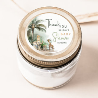 Jungle Safari Animals Baby Shower Thank You Favor Classic Round Sticker