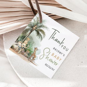 Jungle Safari Animals Baby Shower Thank You Favor Tags
